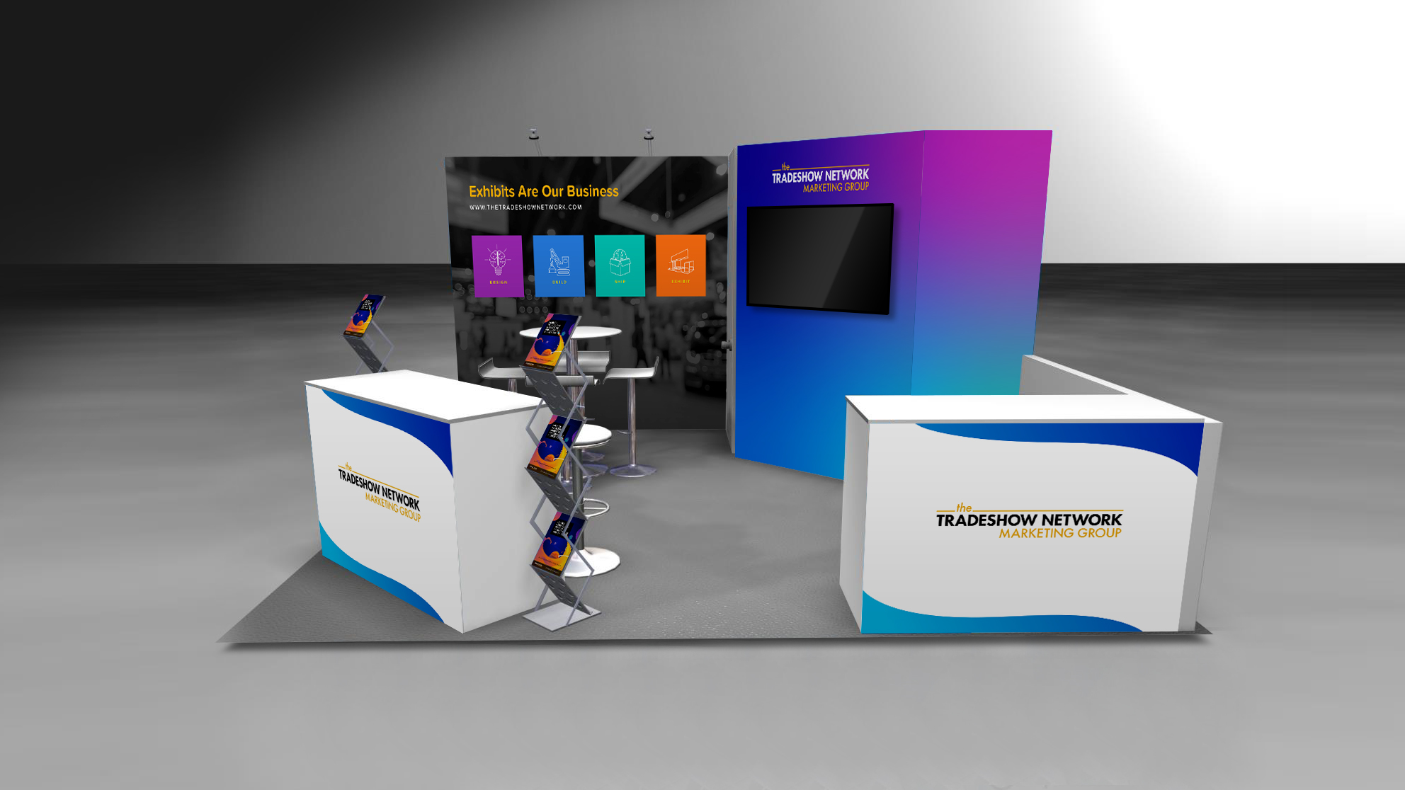 20x20 Corner Exhibit | Rental Exhibit | Corner Booth
